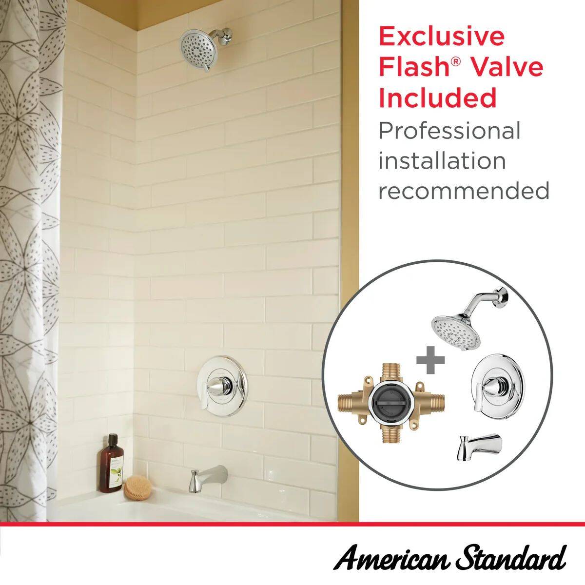 Chatfield® Brushed Nickel 1-Handle Tub & Shower Trim Kit - 3-Function Showerhead, 1.8 GPM, Pressure Balance Valve Included 3 Chatfield® Brushed Nickel 1-Handle Tub & Shower Trim Kit - 3-Function Showerhead, 1.8 GPM, Pressure Balance Valve Included