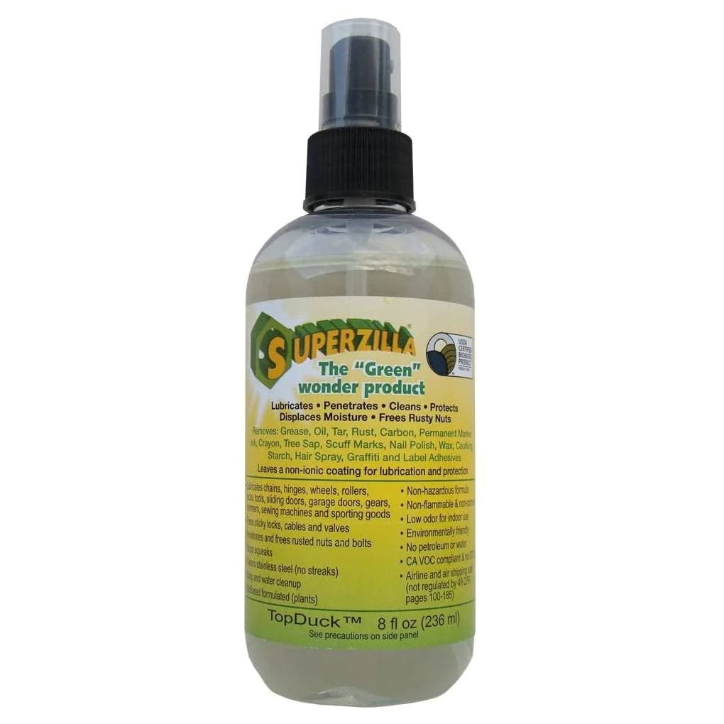 Superzilla The Green Wonder Product To Lubricate, Penetrate, Clean And Protect, Spray Pump 8-Ounce