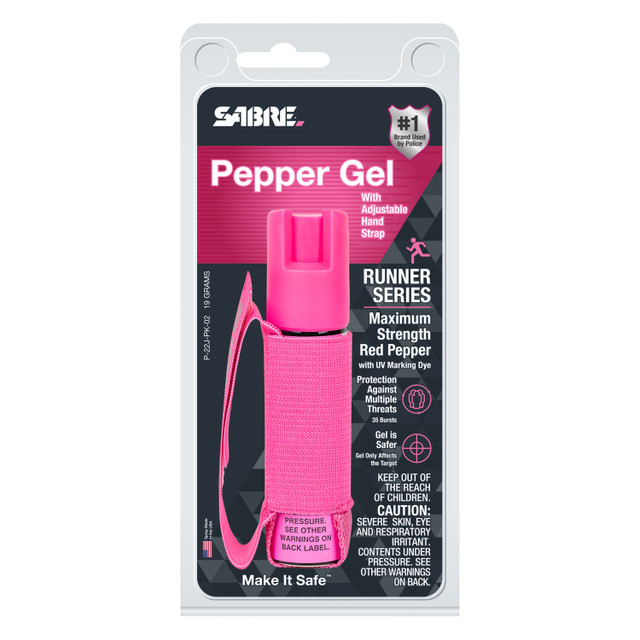0.67-Ounce, Pink Velcro, Runner Pepper Gel Spray, With Adjustable Hand Strap