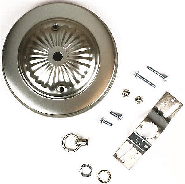 Brushed Pewter Lamp Ceiling Canopy Kit 7/16 In Center Hole, 1/8 Ip