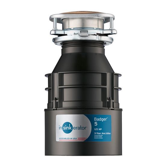 Badger® 5 Standard Series Garbage Disposal, 1/2-HP 10 Badger® 5 Standard Series Garbage Disposal, 1/2-HP