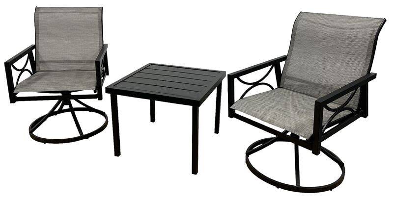 Brown / Slat Ridge Woodsway Chat Set With Sling Chairs