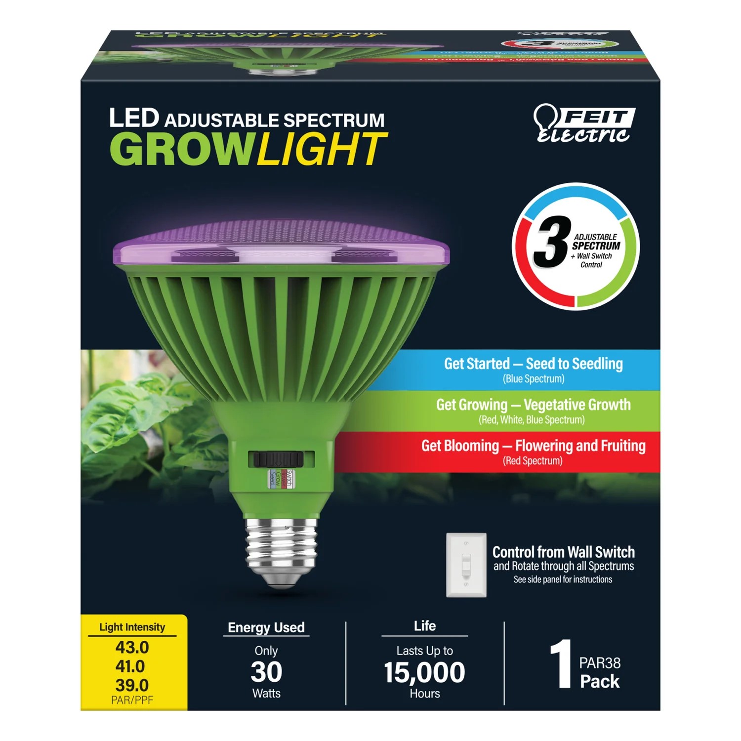 30-Watt Par38 Selectable Spectrum For Seeding, Growing And Blooming Indoor And Greenhouse E26 Plant Grow LED Light Bulb 1 30-Watt Par38 Selectable Spectrum For Seeding, Growing And Blooming Indoor And Greenhouse E26 Plant Grow LED Light Bulb