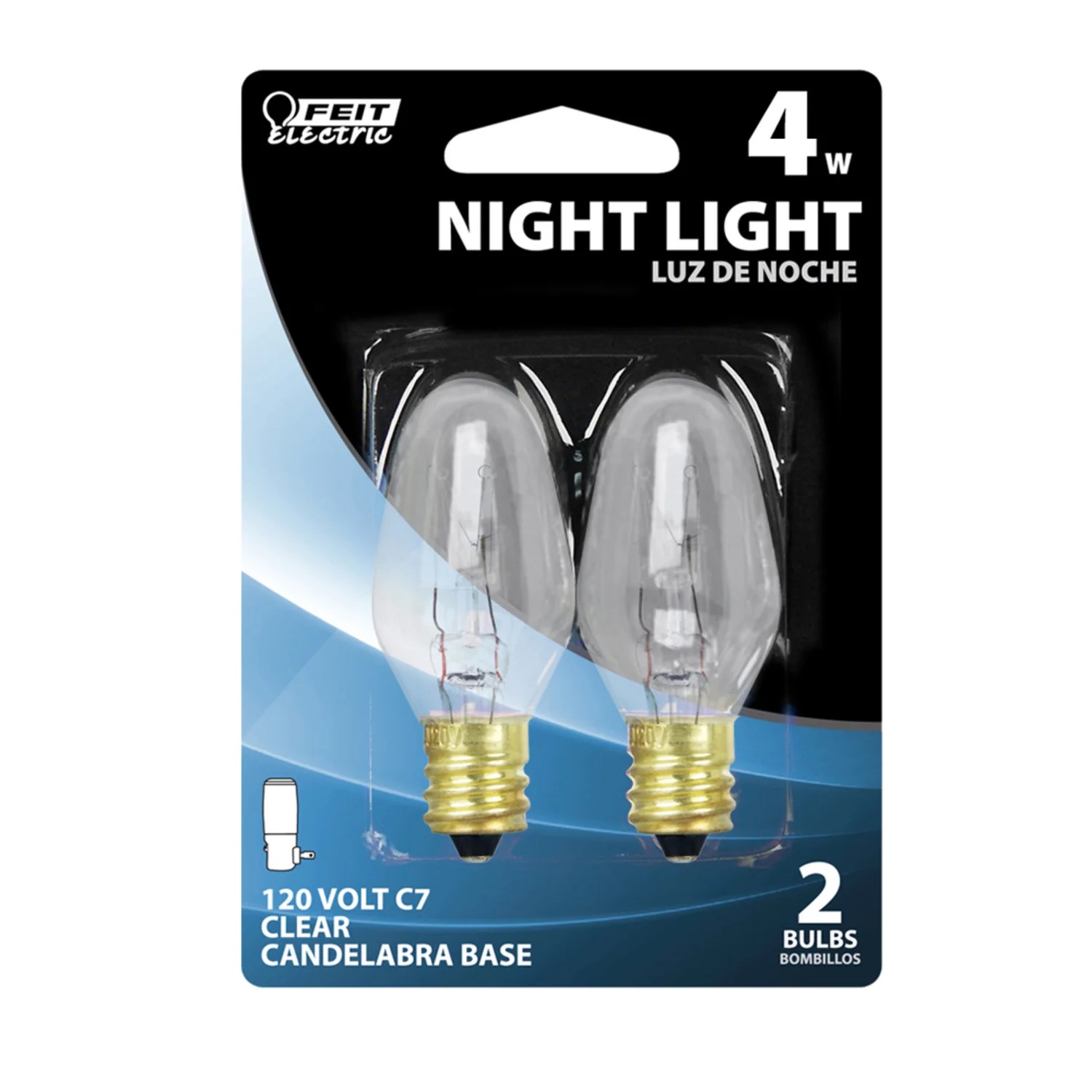 4-Watt C7 E12-Candelabra Soft White Dimmable Night Light Incandescent Bulb, 4-Pack 1 4-Watt C7 E12-Candelabra Soft White Dimmable Night Light Incandescent Bulb, 4-Pack