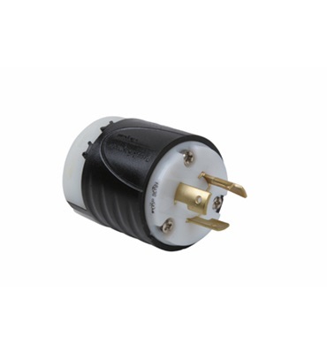 20 Amp Nema Plug L620 - Black Back, White Front Body 1 20 Amp Nema Plug L620 - Black Back, White Front Body