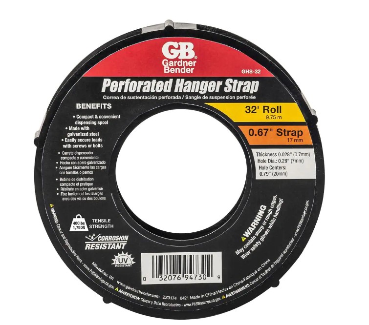 Strap Hanger, 32-Foot X 0.67-Inch (Width) X 0.028-Inch (Thickness) 4 Strap Hanger, 32-Foot X 0.67-Inch (Width) X 0.028-Inch (Thickness)
