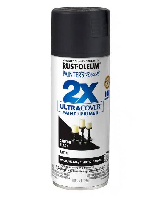 12-Ounce Satin Canyon Black 2X Ultra Cover Paint and Primer Spray Paint 2 12-Ounce Satin Canyon Black 2X Ultra Cover Paint and Primer Spray Paint