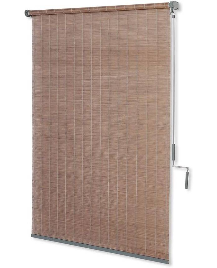 4-Foot x 6-Foot Bamboo Roller Shade In Driftwood