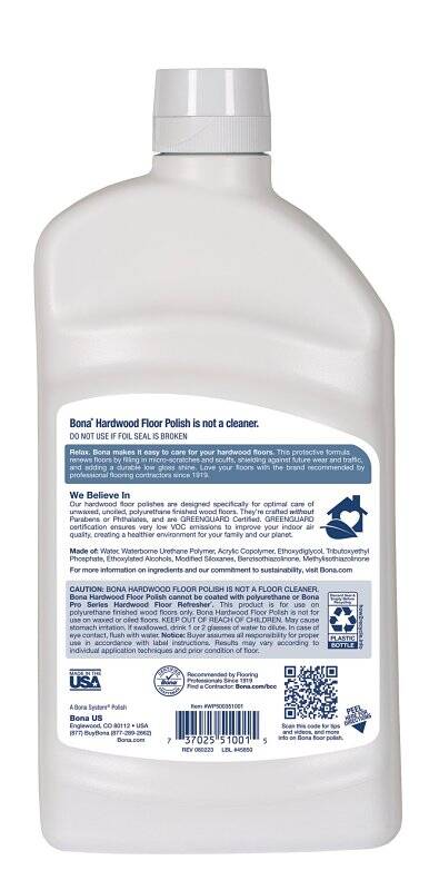 32-Fl. Oz. Low Gloss, Hardwood Floor Polish 2 32-Fl. Oz. Low Gloss, Hardwood Floor Polish