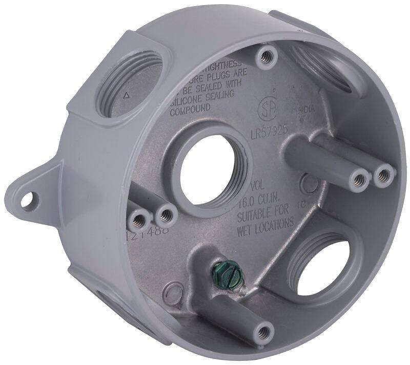 4-Inch 5-Outlet Aluminum Weatherproof Junction Box 1 4-Inch 5-Outlet Aluminum Weatherproof Junction Box