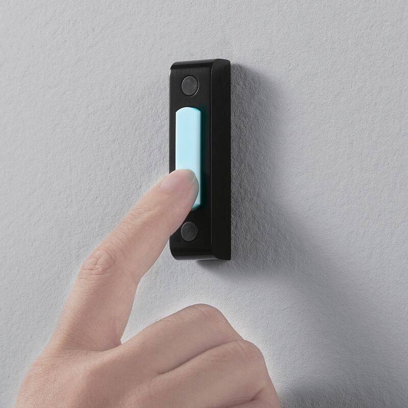 Black Lighted Wired Doorbell Button 2 Black Lighted Wired Doorbell Button