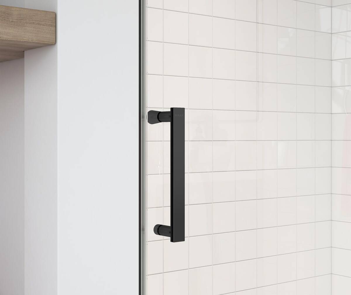 55-1/4 To 58-1/2-Inch X 57-Inch Outback Matte Black Sliding Tub Door 1 55-1/4 To 58-1/2-Inch X 57-Inch Outback Matte Black Sliding Tub Door