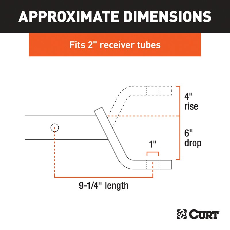 6-Inch Drop, 9-1/4-Inch Long, Class 3 Powder-Coated Ball Mount 5 6-Inch Drop, 9-1/4-Inch Long, Class 3 Powder-Coated Ball Mount