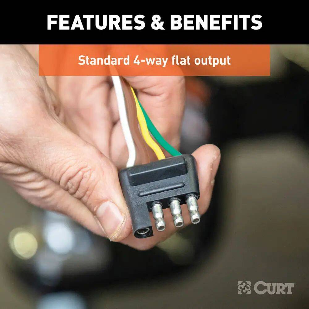 4-Way Flat Connector Plug With 12-Inch Wires, Trailer Side 2 4-Way Flat Connector Plug With 12-Inch Wires, Trailer Side