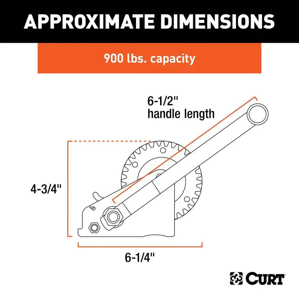 Hand Crank Winch With 6-1/2-Inch Handle