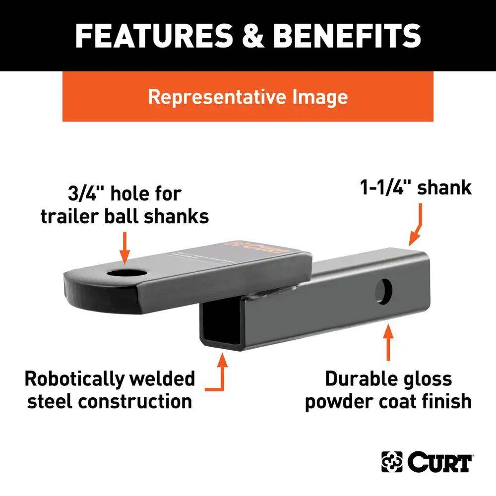 1-1/4-Inch Shank 7-1/4-Inch Length Class 2 Ball Mount With 3-1/4-Inch Drop 3 1-1/4-Inch Shank 7-1/4-Inch Length Class 2 Ball Mount With 3-1/4-Inch Drop