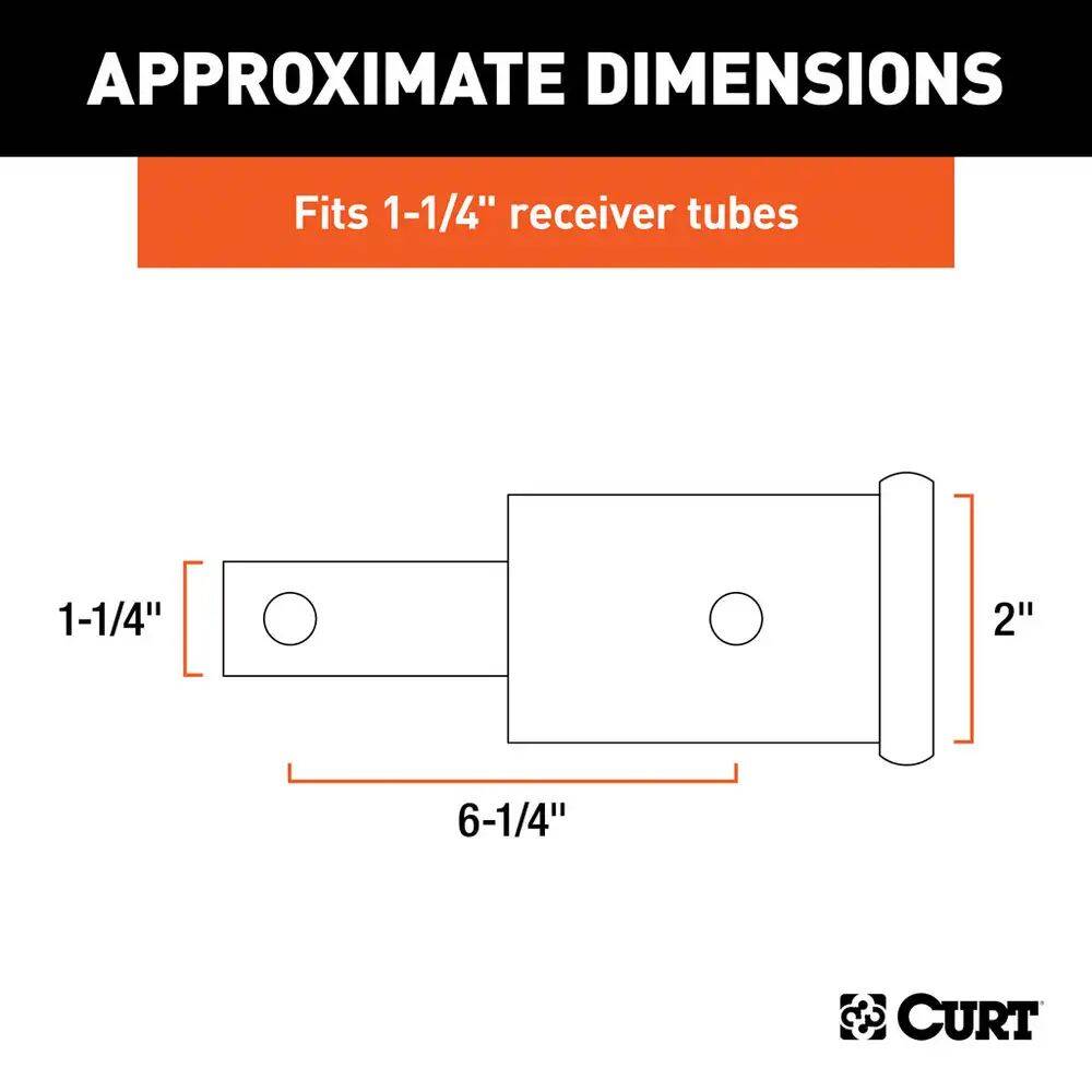 1-1/4 To 2-Inch Shank 6-1/4-Inch Length Receiver Tube Adapter