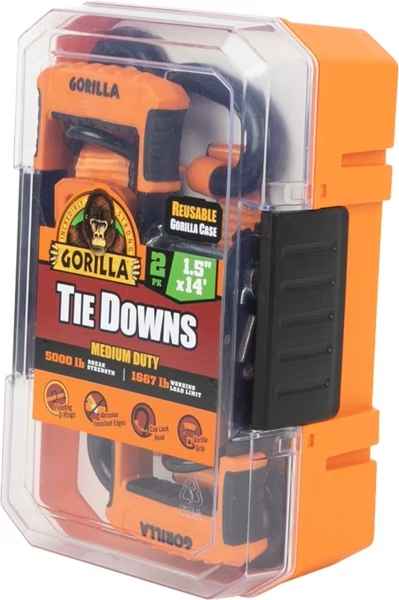 1-1/2-Inch x 14-Foot, 5,000-Pound, Ratchet Tie-Down Strap Set, 2-Pack