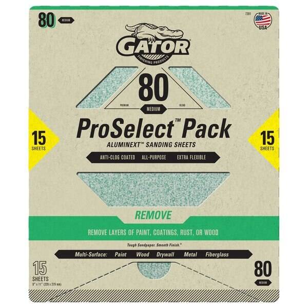 Medium, 9-Inch X 11-Inch, 80 Grit, Remove, Sandpaper, 15-Pack 6 Medium, 9-Inch X 11-Inch, 80 Grit, Remove, Sandpaper, 15-Pack