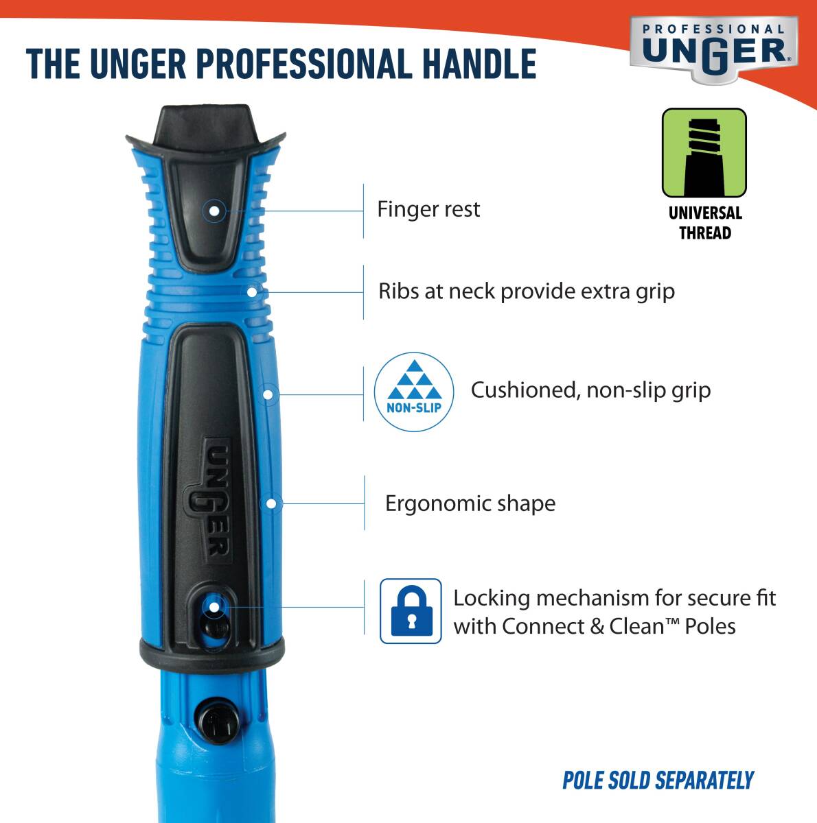 10-Inch Cleaner Window 2 In 1 11 16-Inch Squeegee Grip Performance
