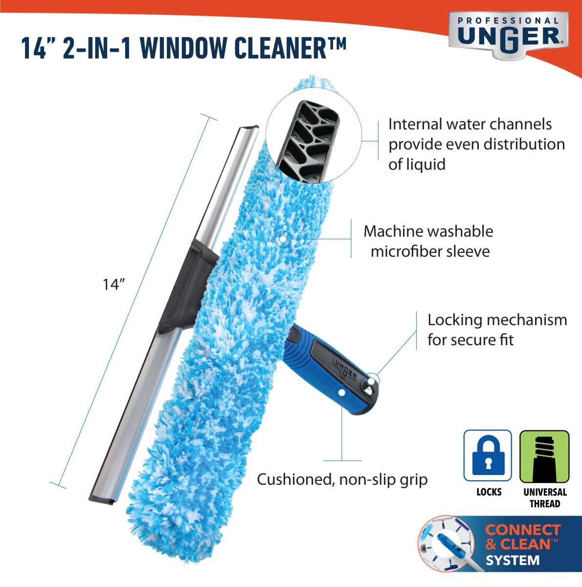 14-Inch Window Scrubber Microfiber 2 14-Inch Window Scrubber Microfiber