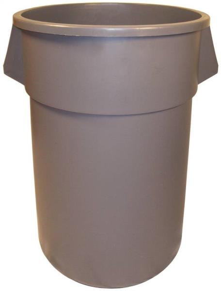 55-Gallon Gray Huskee Round Refuse Trash Receptacle 1 55-Gallon Gray Huskee Round Refuse Trash Receptacle