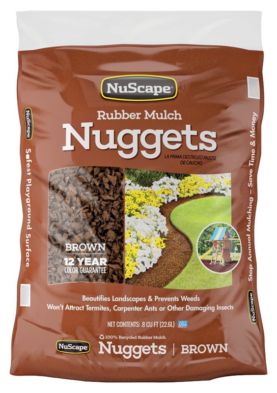 Brown Rubber Mulch Nugget, 0.8-Cu. Ft. 2 Brown Rubber Mulch Nugget, 0.8-Cu. Ft.