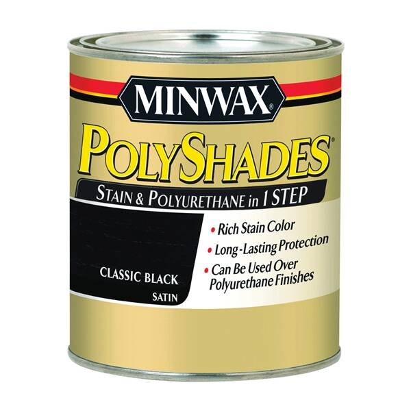 .5-Pint Classic Black Satin Wood Stain And Polyurethane