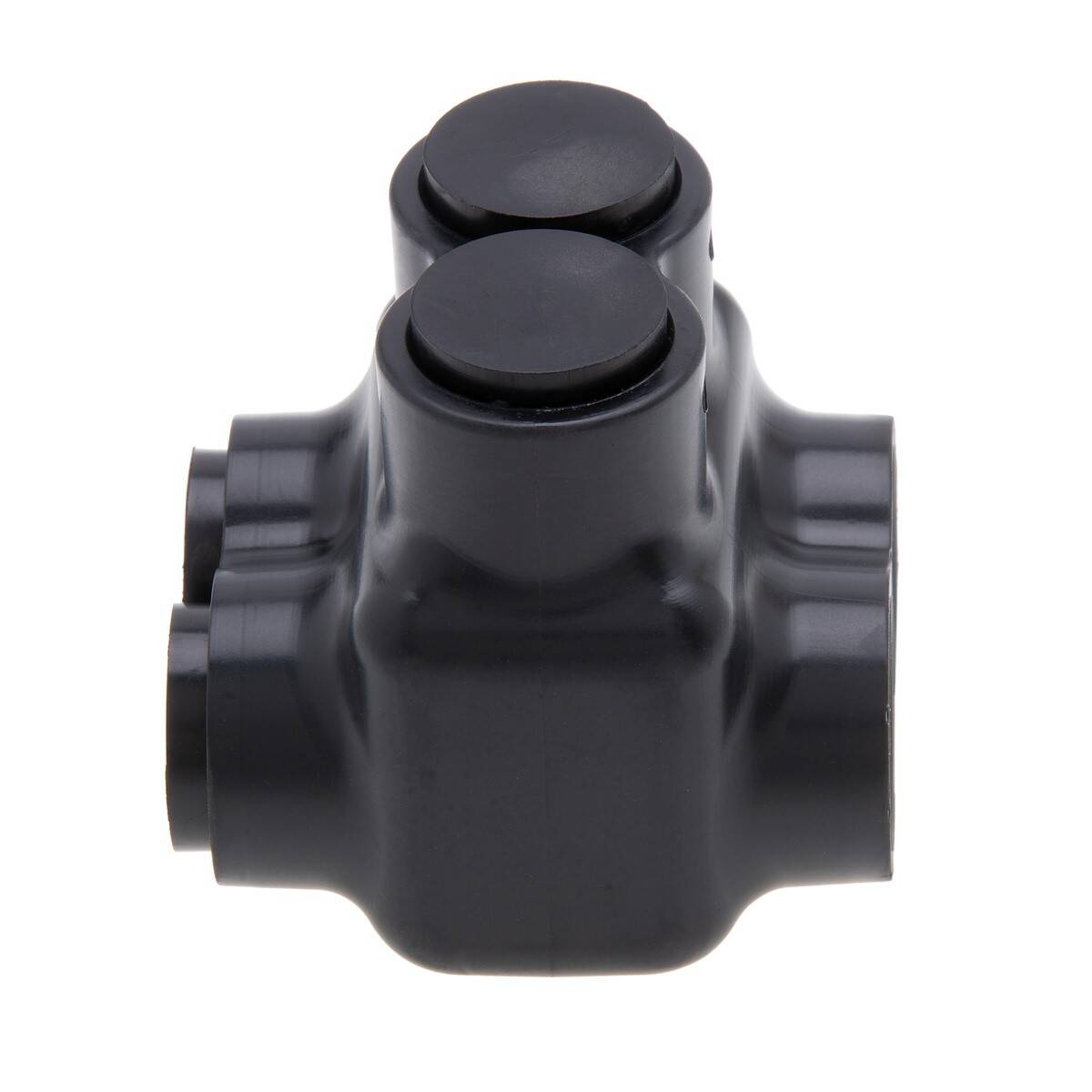 1/0-6AWG 2-Port Multi-Tap Pre-Insulated Connector, 1-Pack, Black