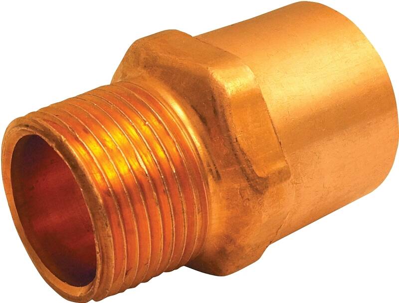 3/4 in x 1 in Copper Male Adapter 1 3/4 in x 1 in Copper Male Adapter