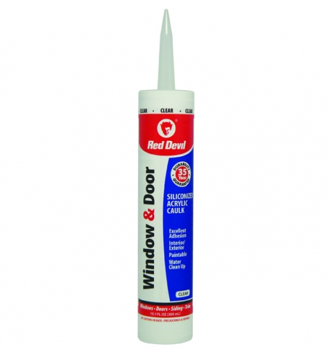 Window and Door Siliconized Acrylic Caulk 10.1 fl. oz. Clear 1 Window and Door Siliconized Acrylic Caulk 10.1 fl. oz. Clear