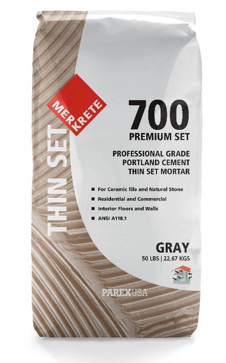 Gray 700 Premium Set, Professional Grade Non-Modified Thin Set Mortar 50-Pound Bag 2 Gray 700 Premium Set, Professional Grade Non-Modified Thin Set Mortar 50-Pound Bag