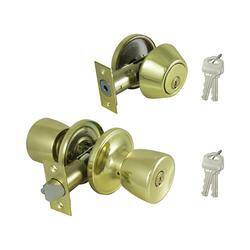 Deadbolt And Entry Lockset, Keyed Alike Key, 3 Grade, Brass 1 Deadbolt And Entry Lockset, Keyed Alike Key, 3 Grade, Brass