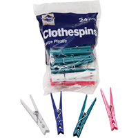 Diamond Plastic Spring Cloth Pin, 24-Count