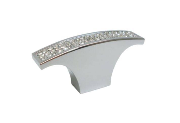 63.5mm Chrome Contemporary Metal And Crystal Knob 1 63.5mm Chrome Contemporary Metal And Crystal Knob