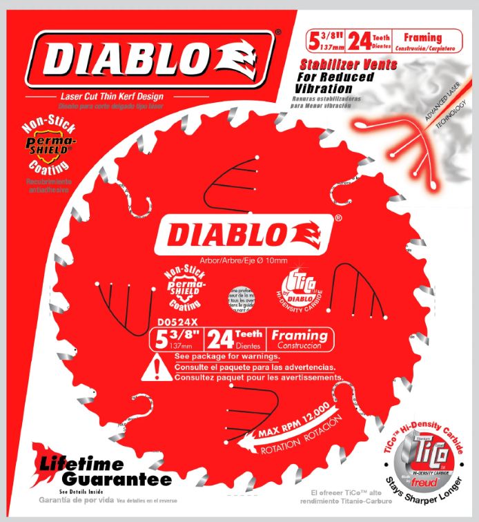 5-3/8-Inch x 24-Tooth Framing Trim Saw Blade 2 5-3/8-Inch x 24-Tooth Framing Trim Saw Blade