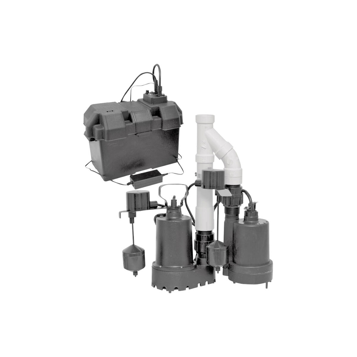 Thermoplastic Pre-Assembled Battery Back Up Kit For Use With Sump Pumps