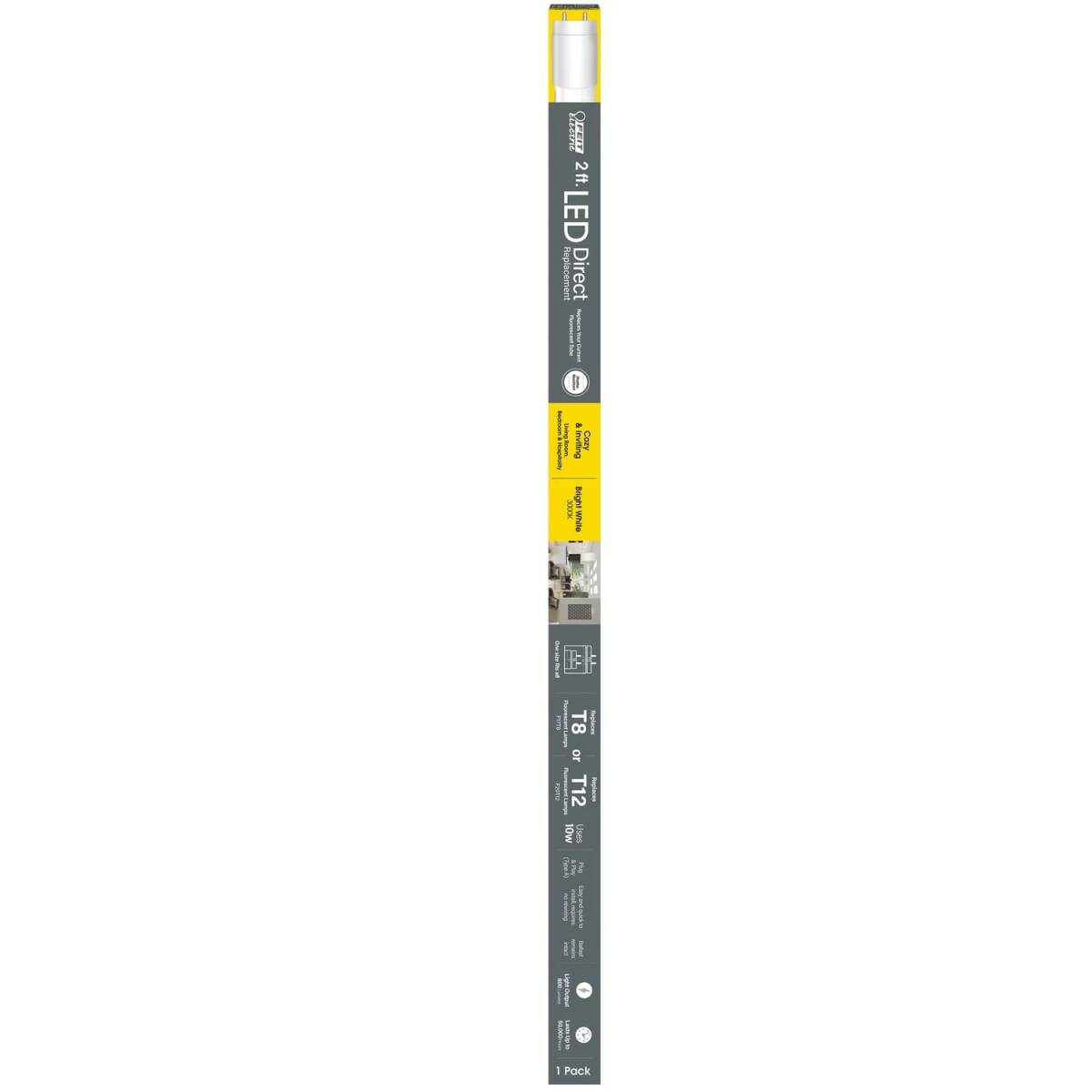 20-Watt Equivalent T8 G13-Bi Pin Bright White Non-Dimmable LED Linear Light Tube, 1-Pack