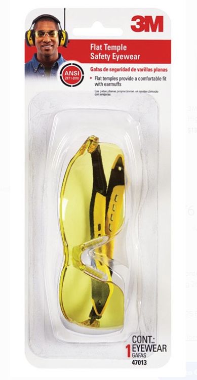 Flat Temple Safety Eyewear With Amber Lens 2 Flat Temple Safety Eyewear With Amber Lens