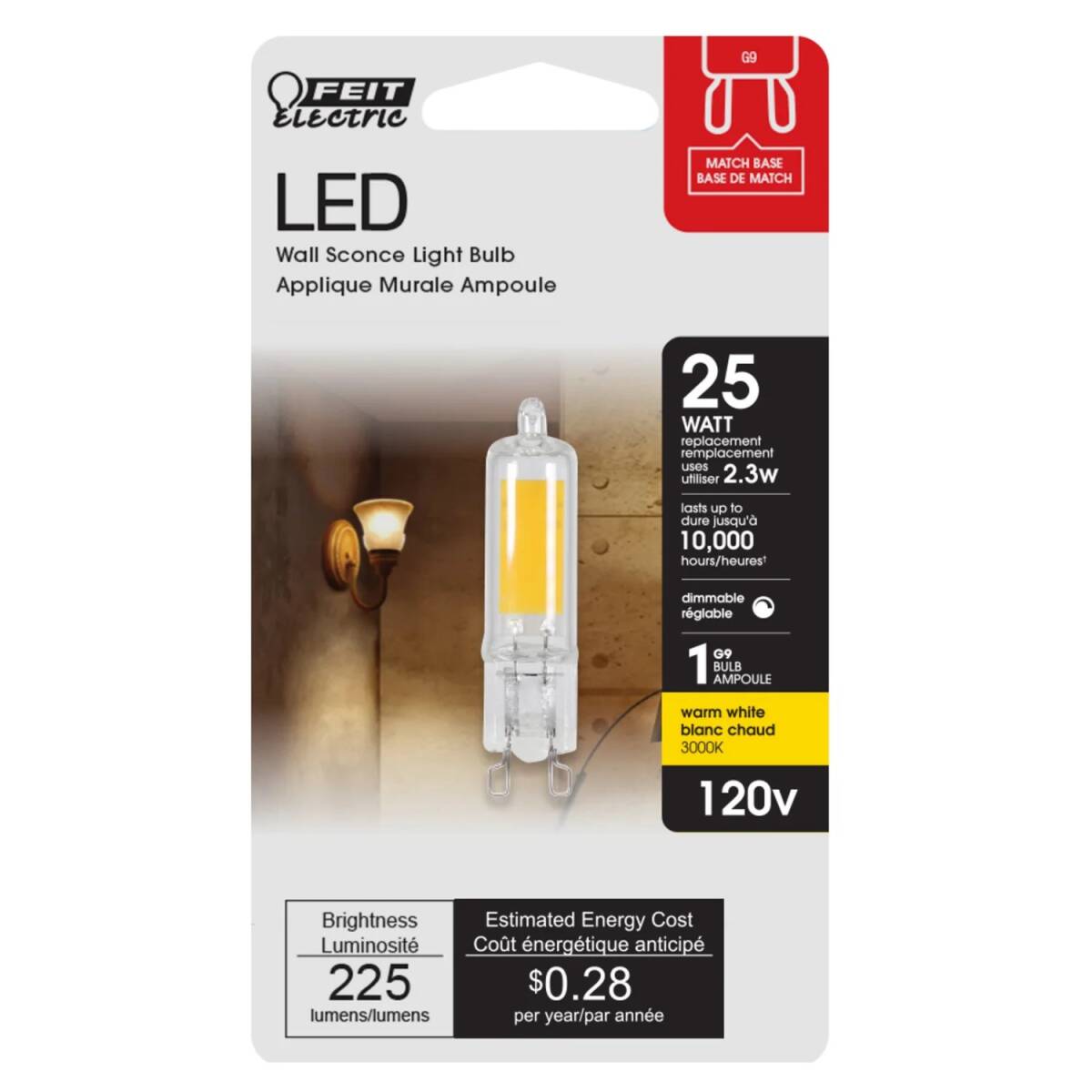 LED Bulb G9 Wedge Lamp Base Dimmable Clear