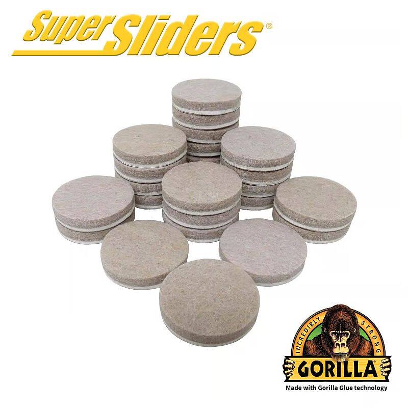 1-1/2-Inch Beige Super Sliders Felt Pads 24-Piece