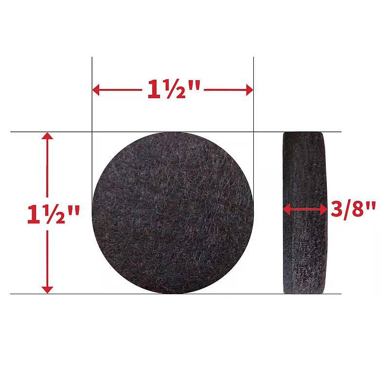 1-1/2-Inch Brown Super Sliders Felt Pads 24-Piece