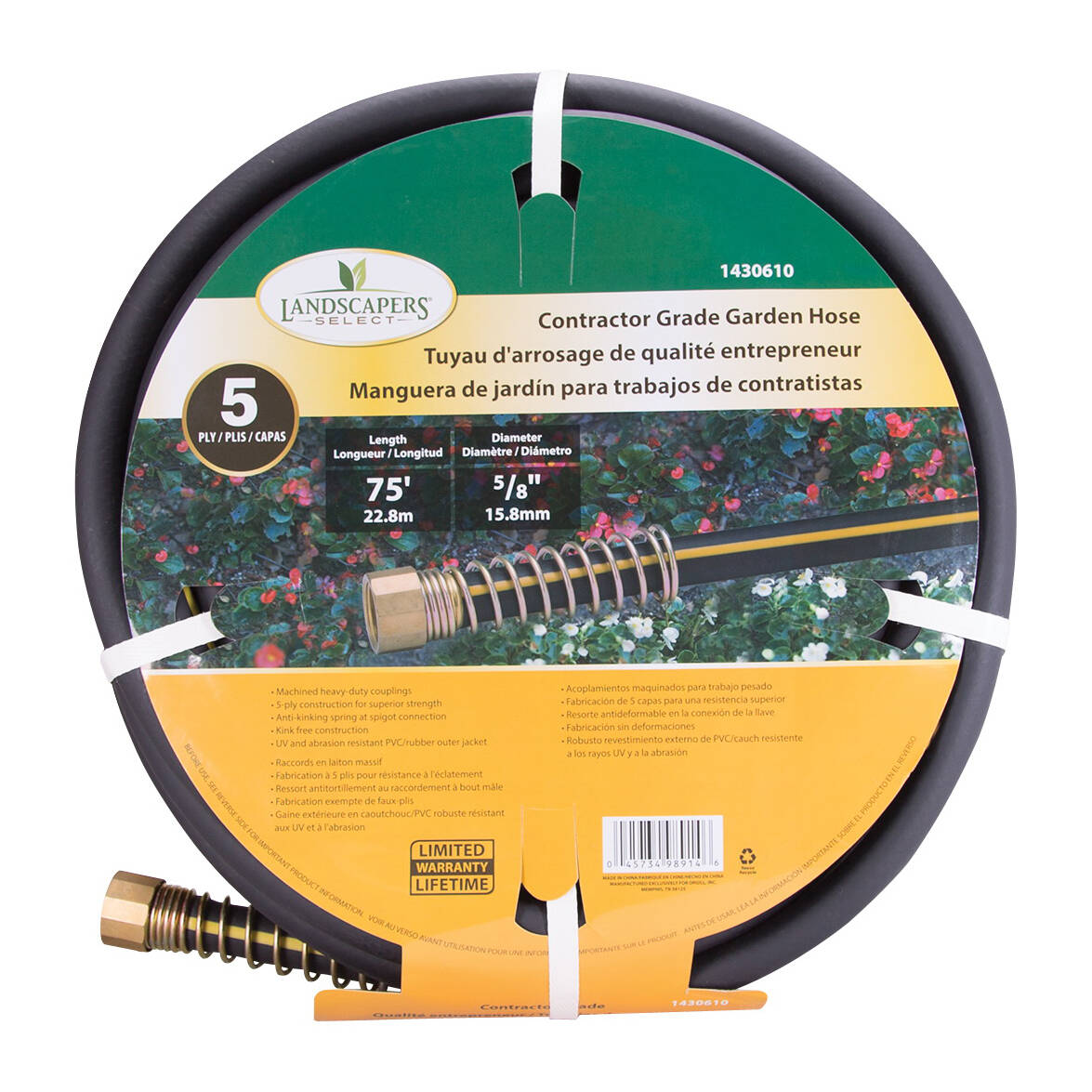 75-Foot Female X Male 20 To 80 PSI Operating PVC/Rubber Garden Hose
