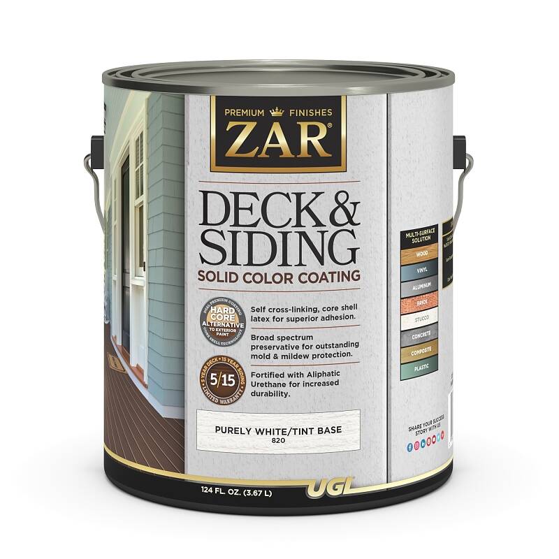 1-Gallon Pure White Solid Color Coating Deck And Siding Wood Stain 1 1-Gallon Pure White Solid Color Coating Deck And Siding Wood Stain