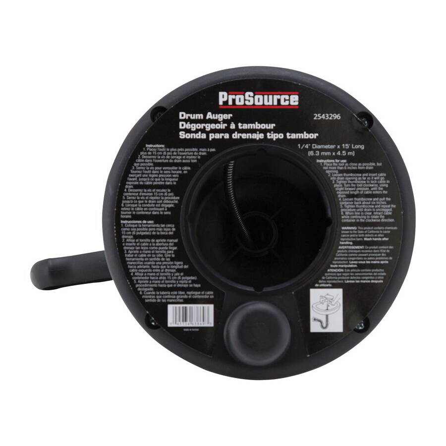 1/4-Inch Cable Diameter X 15-Foot Cable Length BlackDrum DrainAuger 1 1/4-Inch Cable Diameter X 15-Foot Cable Length BlackDrum DrainAuger