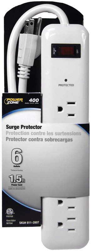 1-1/2-Foot 400-Joules 6-Outlet Surge Protector