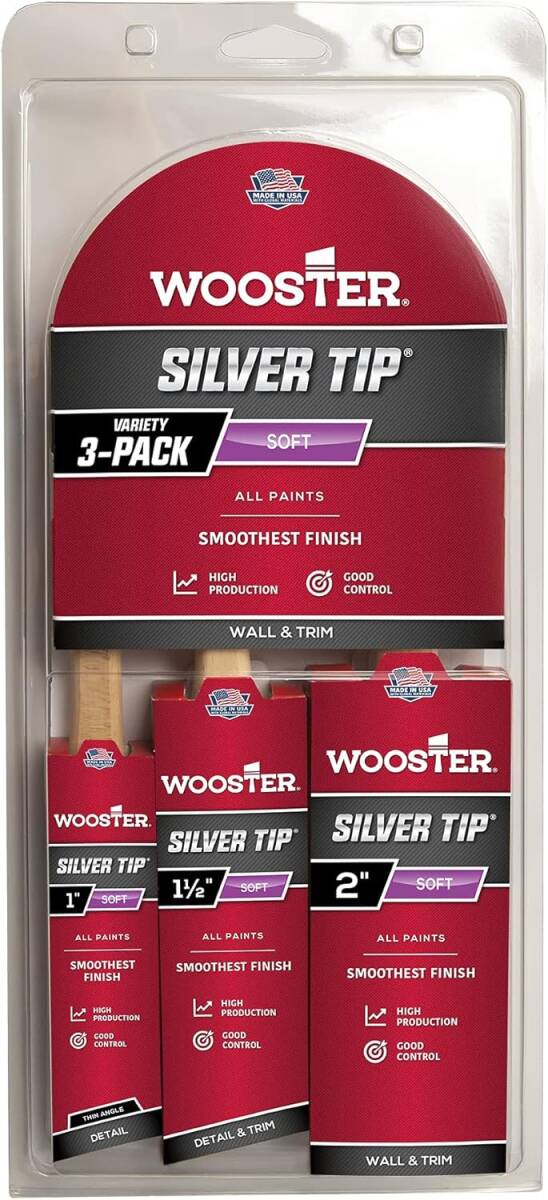 Silver Tip Polyester Brush Paint, 3-Pack 2 Silver Tip Polyester Brush Paint, 3-Pack