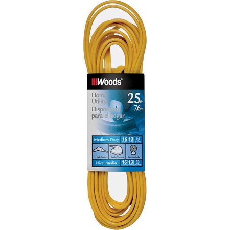 Woods® 25-Foot 16/3 SPT-2 Medium Duty Indoor Extension Cord