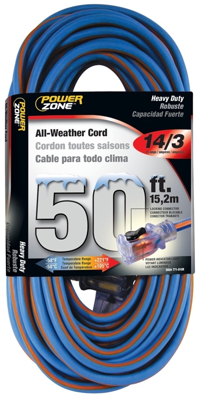 All-Weather 50-Foot 14/3 SJEOW Heavy Duty Outdoor Extension Cord 1 All-Weather 50-Foot 14/3 SJEOW Heavy Duty Outdoor Extension Cord