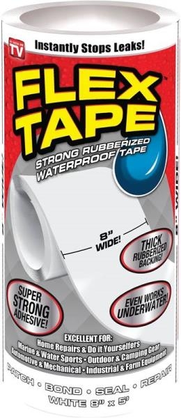 8-Inch X 5-Foot Jumbo White Waterproof Flex Tape 1 8-Inch X 5-Foot Jumbo White Waterproof Flex Tape